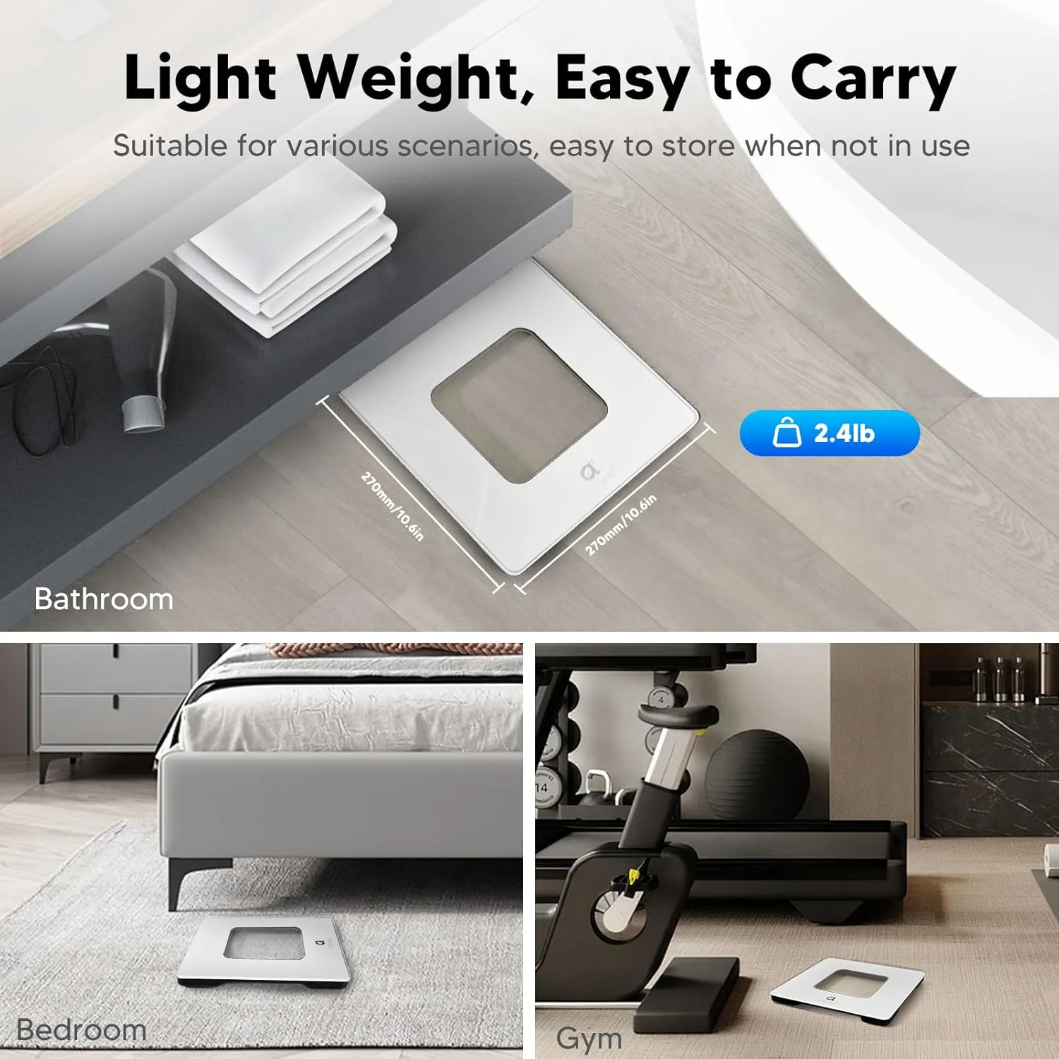 arboleaf Bathroom Scale for Body Weight, High-Precision Digital Weight Scale, Accurate Measurements, LED Display, Sleek and Durable Design, Lightweight, Ideal for Home Bath Use 400lb