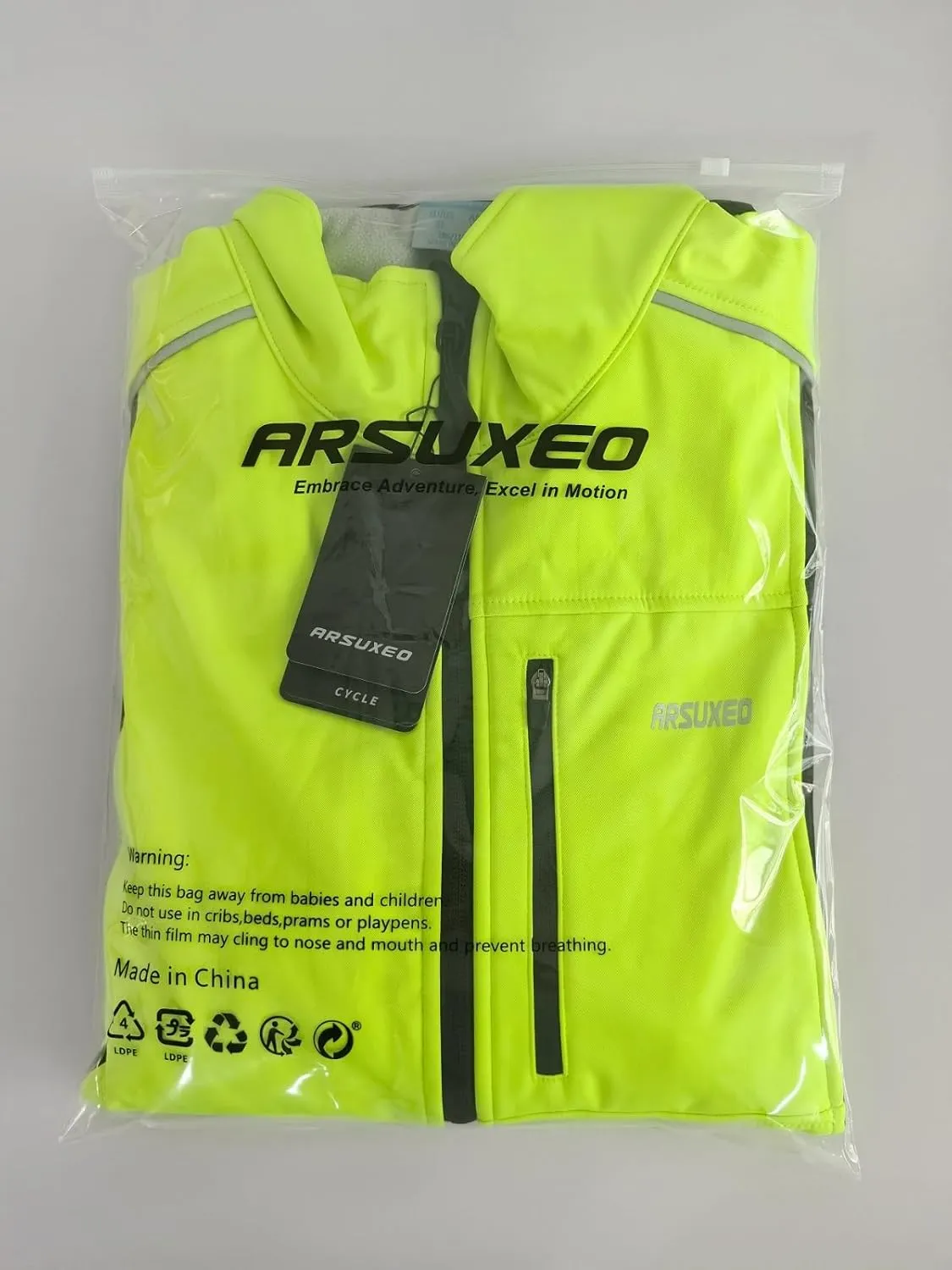 ARSUXEO Winter Cycling Jacket for Men Softshell Fleece MountainBike Biking Bicycle Jacket Thermal Windbreaker
