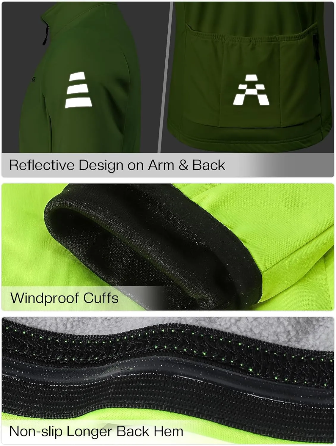 ARSUXEO Winter Cycling Jacket for Men Softshell Fleece MountainBike Biking Bicycle Jacket Thermal Windbreaker