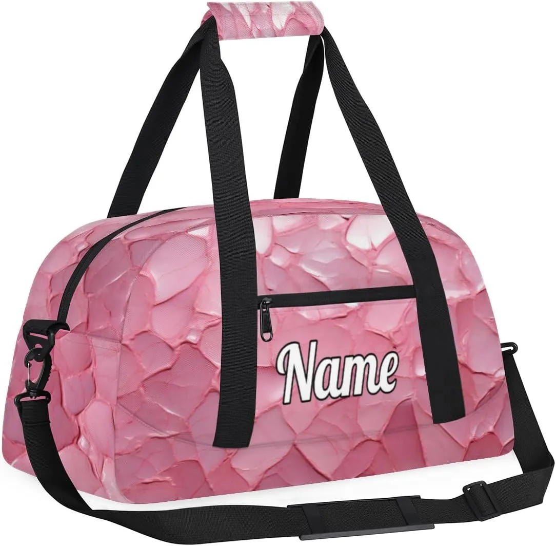 Art Work Print Personalized Kids Gym Bag Custom Dance Bag with Name Sport Duffel Bag for Girls Boys Weekender Overnight Travel Bag