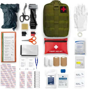 ASA Techmed Emergency Survival Kit - Mini First Aid Kit Travel Size & Survival Gear Kit Military Grade for Hikers, Hunters, Military, Firefighters, Campers, Boaters & First Responders