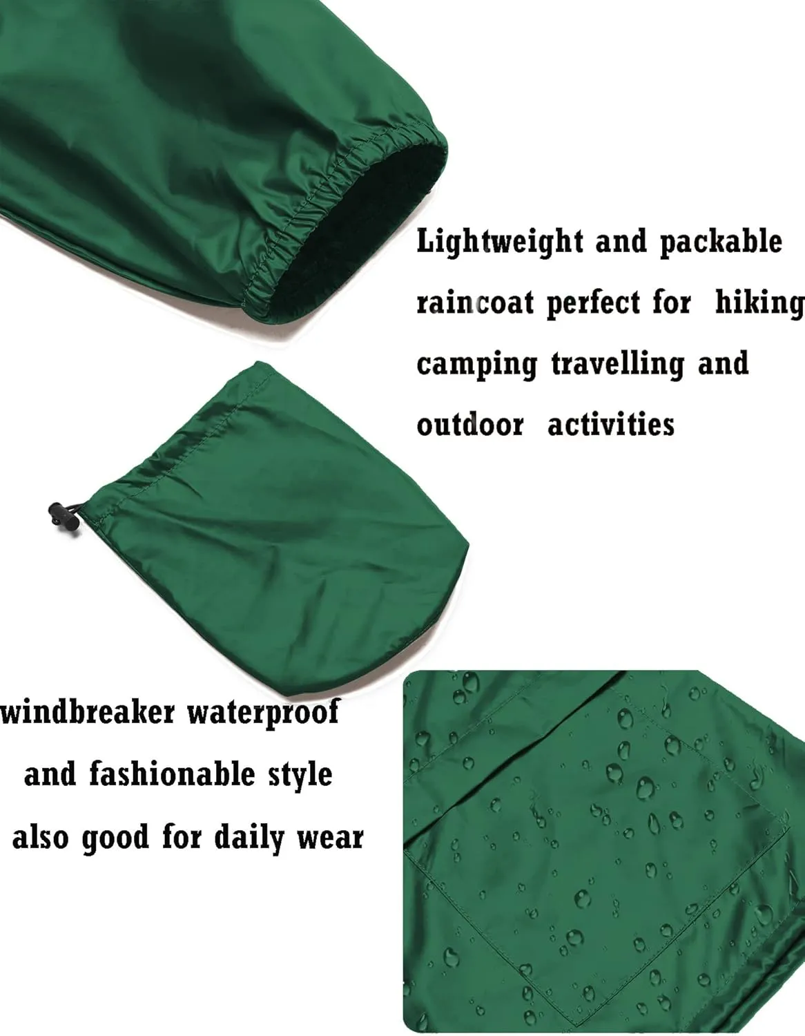 Avoogue Plus Size Raincoat Women Waterproof Rain Jacket Packable Outdoor Hooded Windbreaker