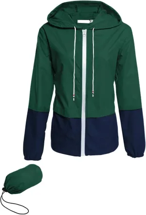 Avoogue Raincoat Women Lightweight Waterproof Rain Jackets Packable Outdoor Hooded Windbreaker