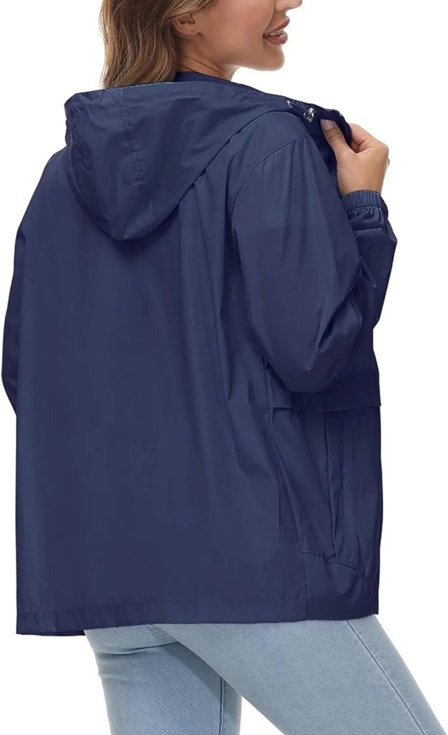 Avoogue Womens Waterproof Rain Jacket Lightweight Raincoat Packable Hooded Outdoor Windbreaker