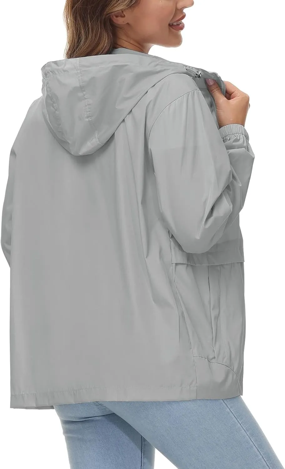 Avoogue Womens Waterproof Rain Jacket Lightweight Raincoat Packable Hooded Outdoor Windbreaker