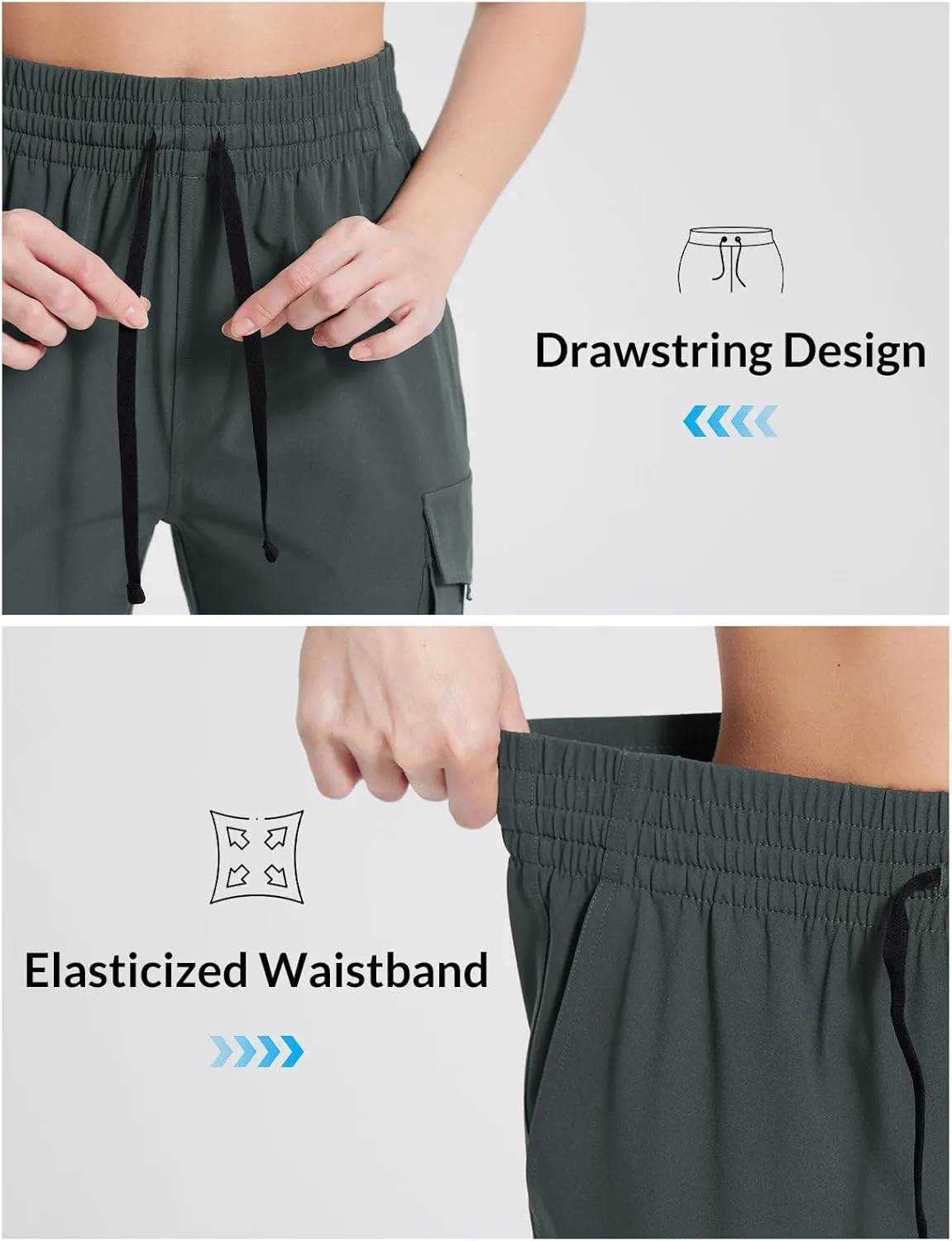 baleaf Women's Hiking Pants Cargo Quick Dry Pants Water Resistant Loose Lightweight Travel Fishing Outdoor UPF50 