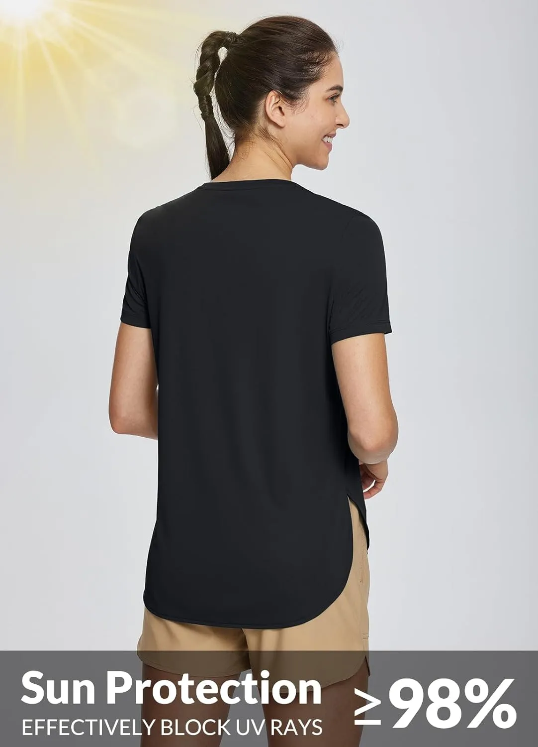 baleaf Women's Workout Tops Shirts UPF50  Sun Shirt Short Sleeve Quick Dry UV Protection Athletic Tee