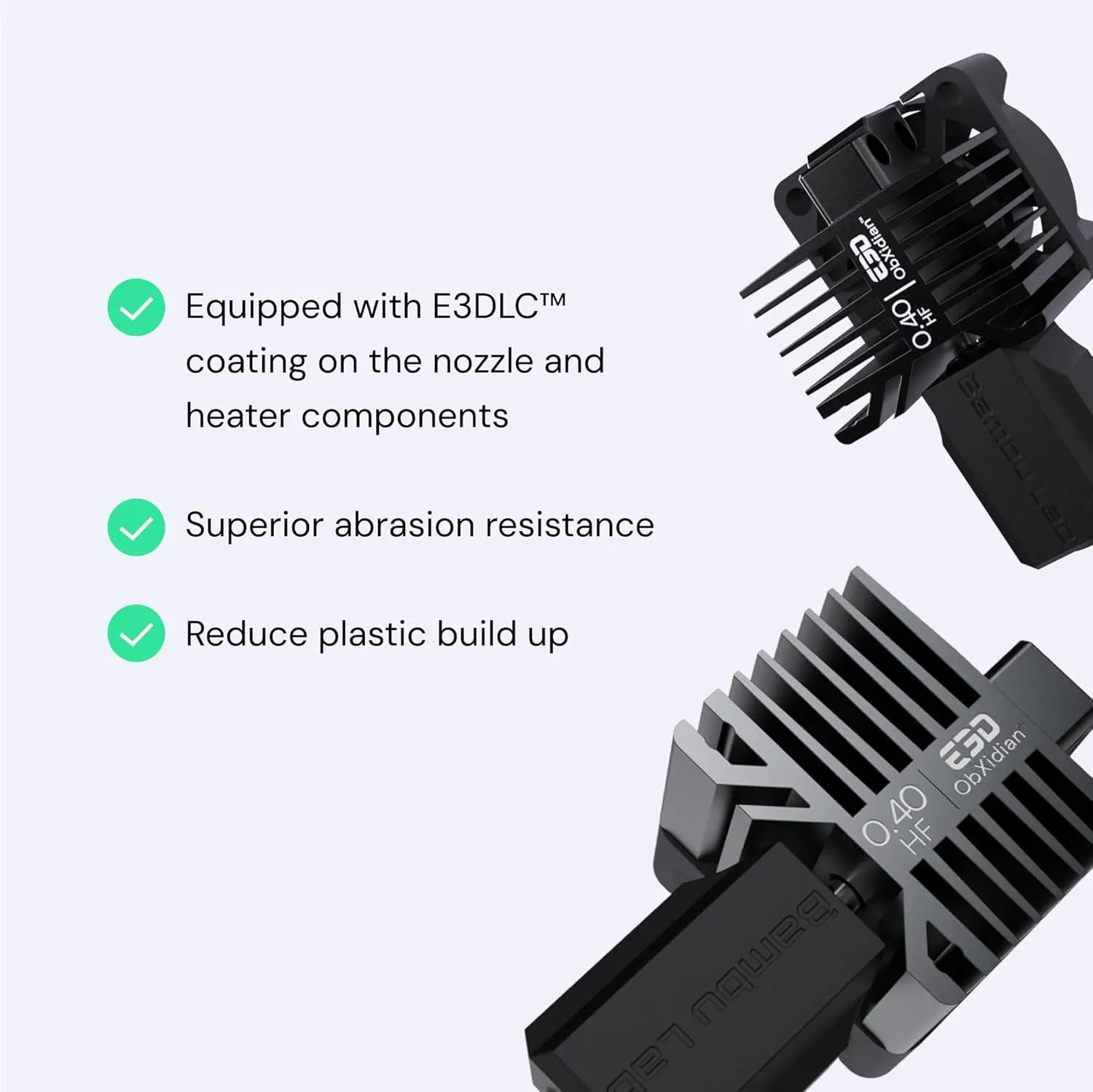 Bambu Lab High Flow Hotend – ObXidian™ 0.4mm Nozzle Compatible with P1 Series (P1P, P1S), Bambu Approved – 60% Increased Flow Rate, Faster, Smoother 3D Printing, Easy Drop-in Installation
