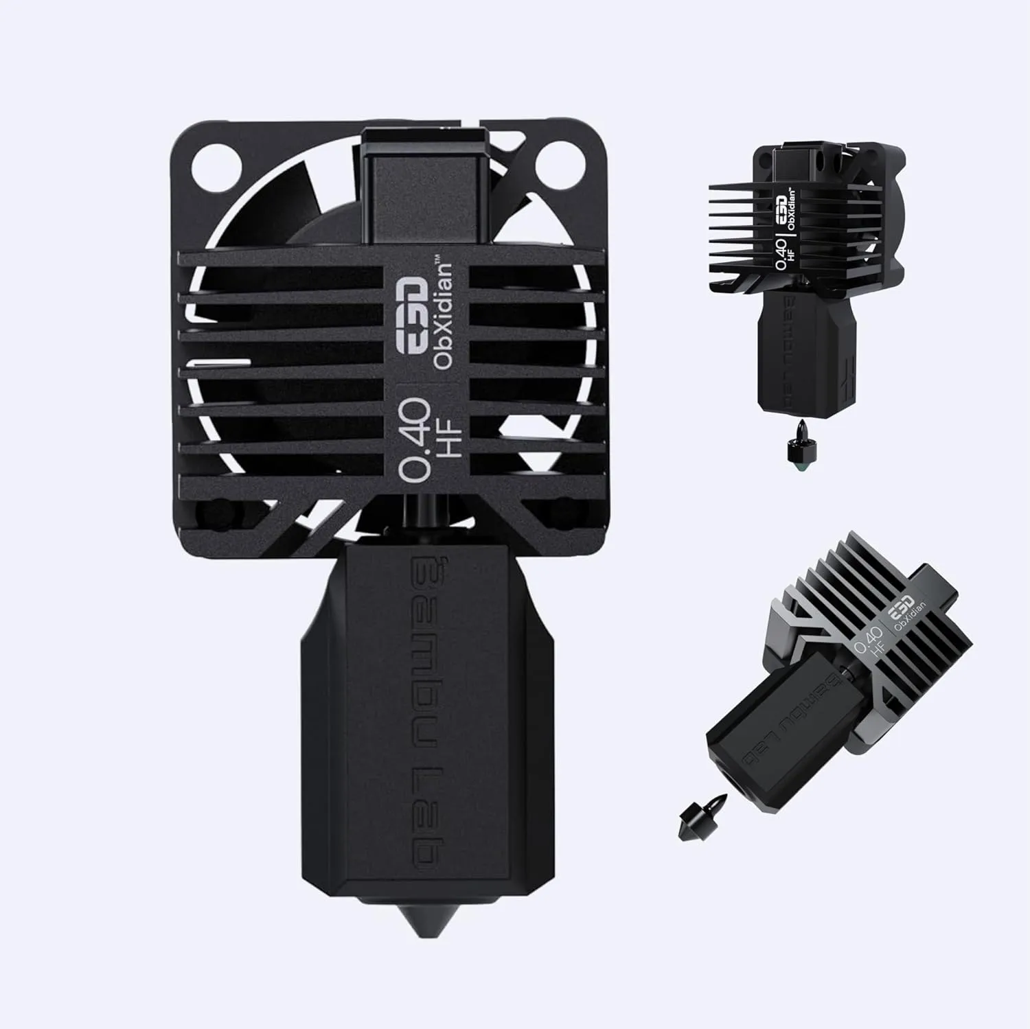 Bambu Lab High Flow Hotend – ObXidian™ 0.4mm Nozzle Compatible with P1 Series (P1P, P1S), Bambu Approved – 60% Increased Flow Rate, Faster, Smoother 3D Printing, Easy Drop-in Installation