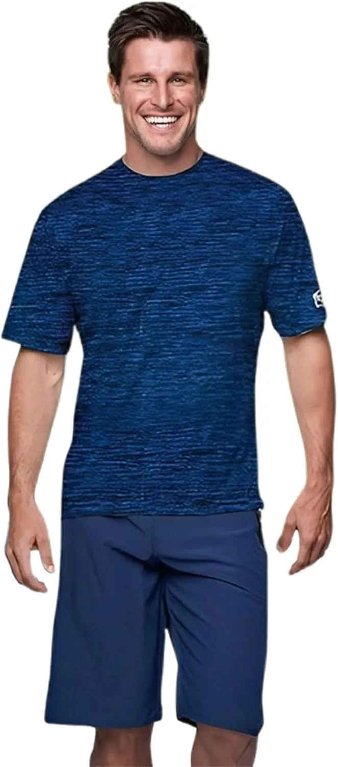 Banana Boat Men Rash Guard Short Sleeve tee Shirt for Men 100% Polyester | Waterproof | UPF 50  | UV Protection | Quick-Dry | Space Navy X Large