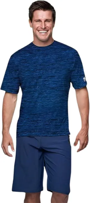Banana Boat Men Rash Guard Short Sleeve tee Shirt for Men 100% Polyester | Waterproof | UPF 50  | UV Protection | Quick-Dry | Space Navy X Large