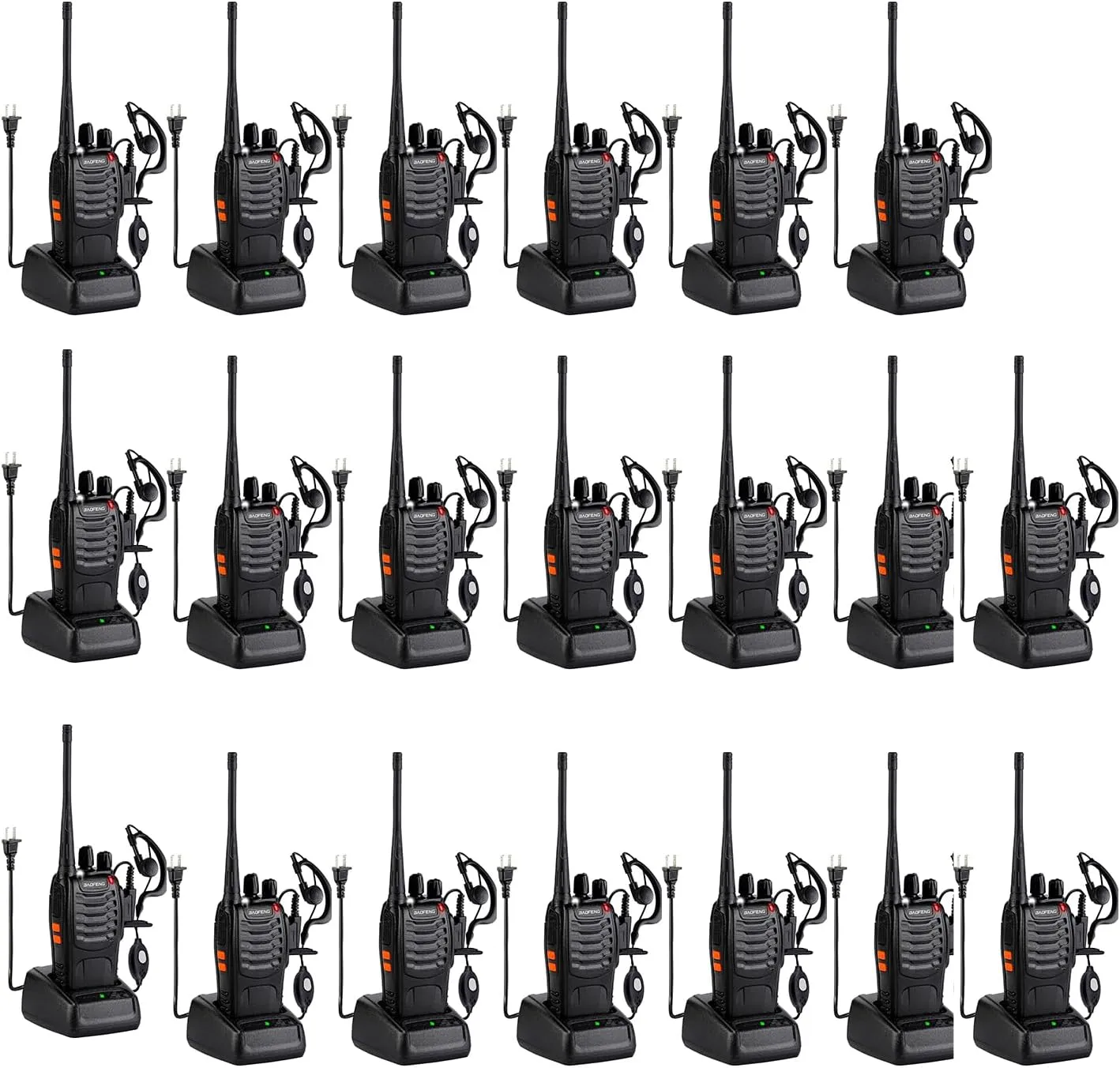 BAOFENG BF-888S Two Way Radio Long Range 16 CH Radio Black (Pack of 20)