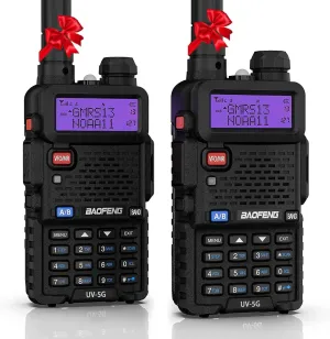 BAOFENG UV-5G (UV-5X) GMRS Radio, Long Range Rechargeable Two Way Radio with NOAA Weather Receiving & Scanning, GMRS Handheld Radio for Adults, Support Chirp, 2 Pack