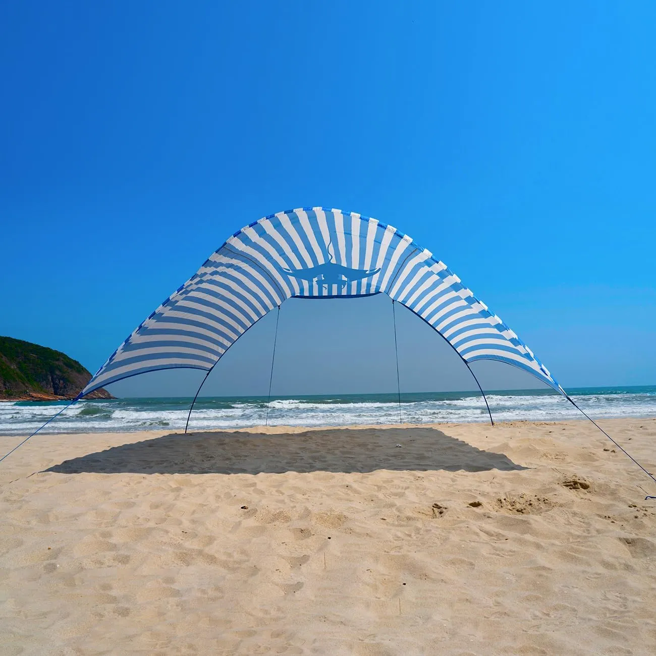 Beach Shade Tent Sun Canopy Shelter, Wind Canopy for Beach, Backyard, Park, Dessert, Light Weight, Easy Set Up, 150 Sq. Ft. of Shade for 3-6 People, Regatta Manta Rays