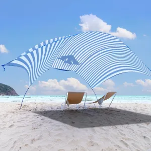 Beach Shade Tent Sun Canopy Shelter, Wind Canopy for Beach, Backyard, Park, Dessert, Light Weight, Easy Set Up, 150 Sq. Ft. of Shade for 3-6 People, Regatta Manta Rays