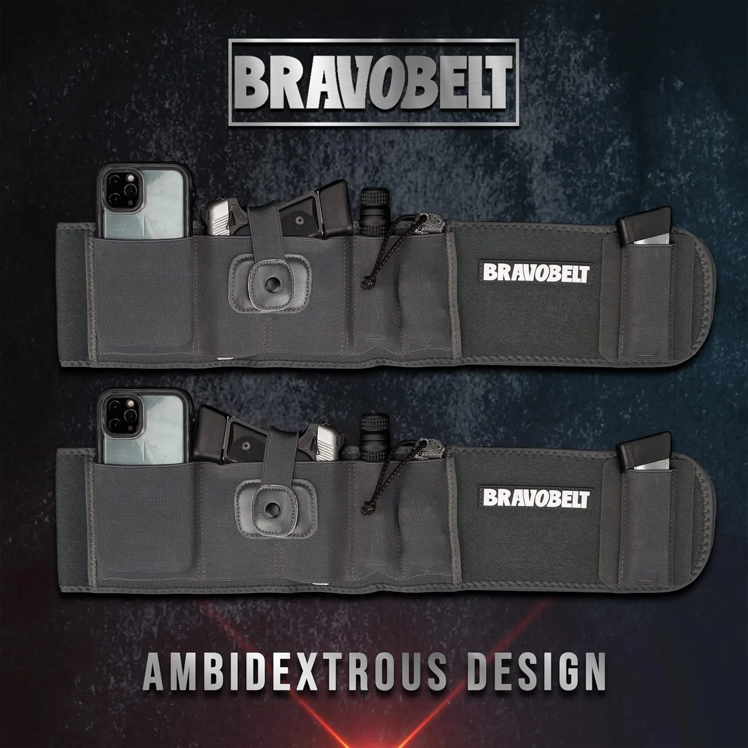 Belly Band Holster - by BRAVOBELT Athletic Performance Holster for Running, Jogging, Hiking - G17-43 S&W M&P 40 Shield | for Men & Women