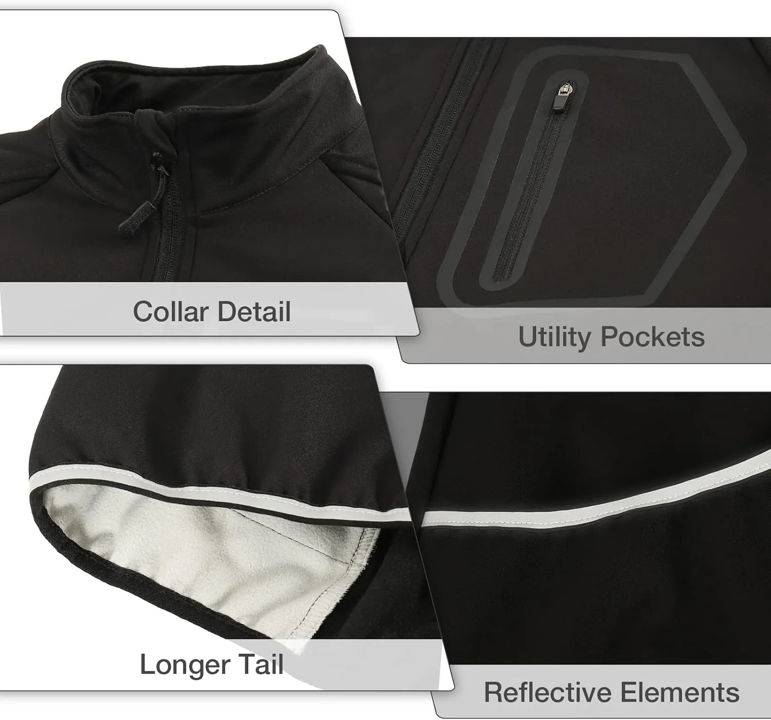 BERGRISAR Men's Cycling Jacket Winter Softshell Fleece Biking Jacket Thermal Running Windbreaker BG011