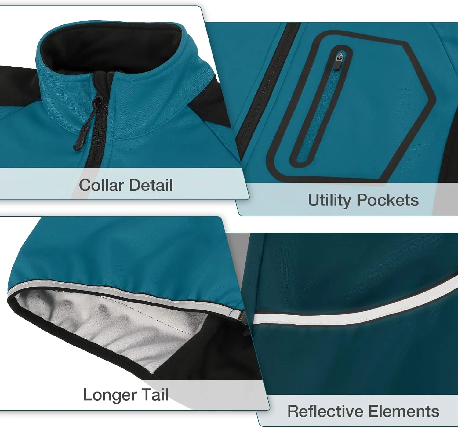 BERGRISAR Men's Cycling Jacket Winter Softshell Fleece Biking Jacket Thermal Running Windbreaker BG011