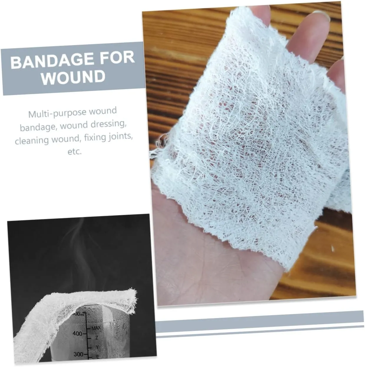 BESPORTBLE 4pcs Breathable Compression Gauze Bandage for Emergency First Aid Multi-use Wound Care for Outdoor Activities Easy to Tear Wrap Comfortable Stretching for Arms Wrists Knees and