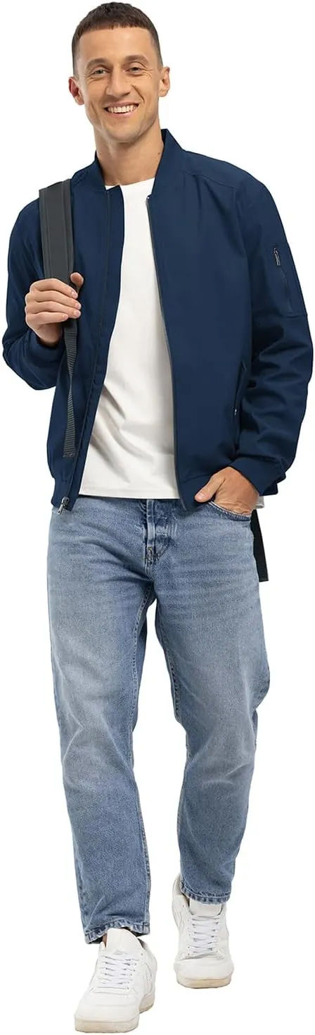 BGOWATU Men's Bomber Jacket Lightweight Windbreaker Jacket for Men Casual Fall Coat