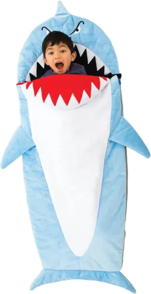 Bixbee Kids Sleeping Bag, Soft Sleepy Sack for Kids & Toddlers | Easy Roll Up Design for Daycare   Naptime, 60 x 22 Inches |Cozy Slumber Bag with Lining | Shark Sleeping Bag for Boys   Girls