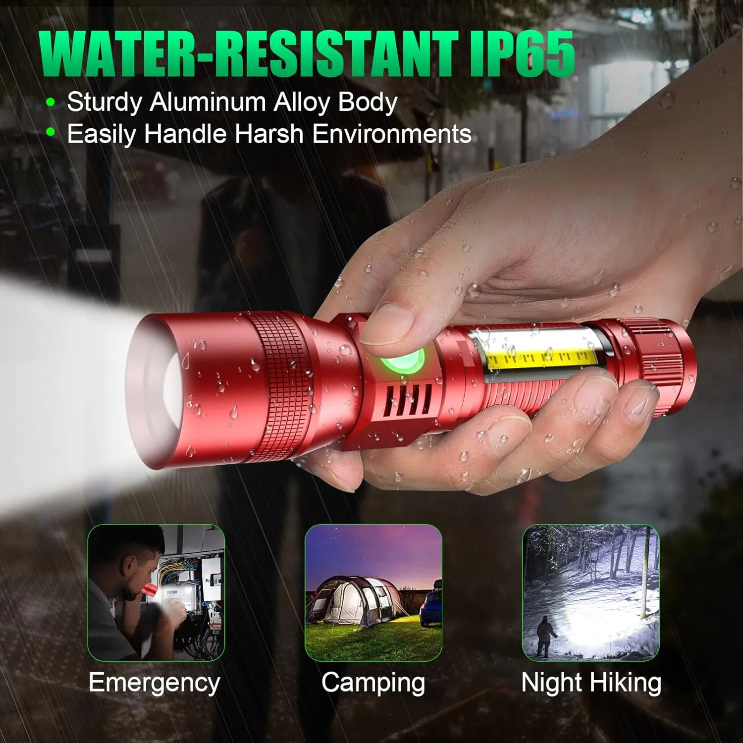 Black Light Flashlights, 3-in-1 UV Flashlight with Clip, Magnetic Base, COB Light, Tactical Rechargeable Flashlight, High Lumens 7 Modes LED Flashlight (2pack Flashlight with case - Red)
