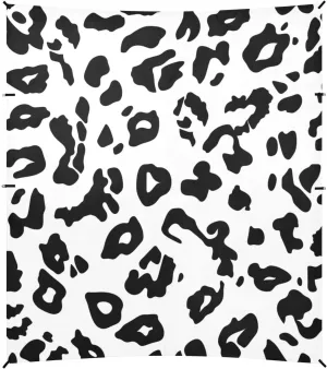 Black White Leopard Print Foldable Beach Canopy UPF50 Water-Resistant Large Sun Shade with Sandbags, Sand Shovel, Poles for Camping Trips, Fishing, Backyard Fun or Picnics