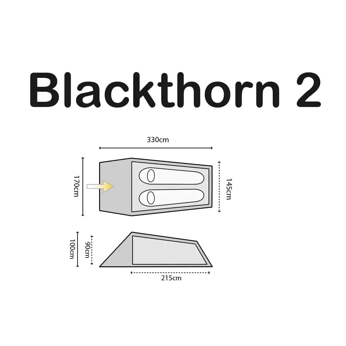 BLACKTHORN 2 MAN LIGHTWEIGHT BACKPACKING TENT - HTMC