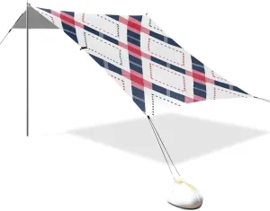 Blue Red Lines Buffalo Designed UPF50  Foldable Beach Cabana Lightweight Large Sun Shelter with Sandbags and Shovel for Camping, Picnics, Backyard carpas para el sol