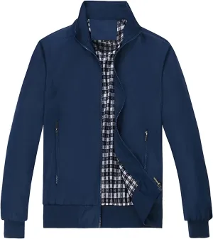 Bomber Jacket Fashion Stylish Full Zip Up Lightweight Windbreaker Spring Fall Casual Jackets Work Dress, S-3XL