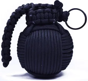 Bored Paracord - Black Emergency Paracord Survival Kit Grenade - 44 Life Saving Items Inside