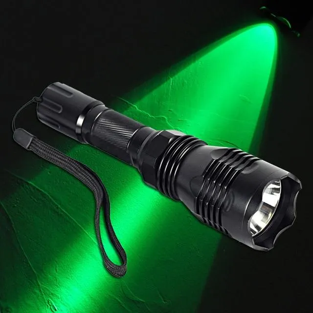 BORUiT Lantern Linterna LED Flashlight White/Blue/Green/Red Light Torch Portable Lamp For Camping Hunting Fishing 18650 Battery
