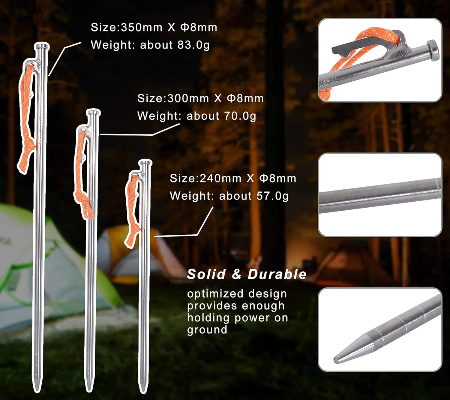 Boundless Voyage 6pcs/lot Titanium Alloy Tent Pegs Outdoor Camping Awning Tent Stakes Lightweight Hiking Climbing Tent Nail 24cm/30cm/35cm