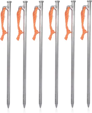 Boundless Voyage 6pcs/lot Titanium Alloy Tent Pegs Outdoor Camping Awning Tent Stakes Lightweight Hiking Climbing Tent Nail 24cm/30cm/35cm