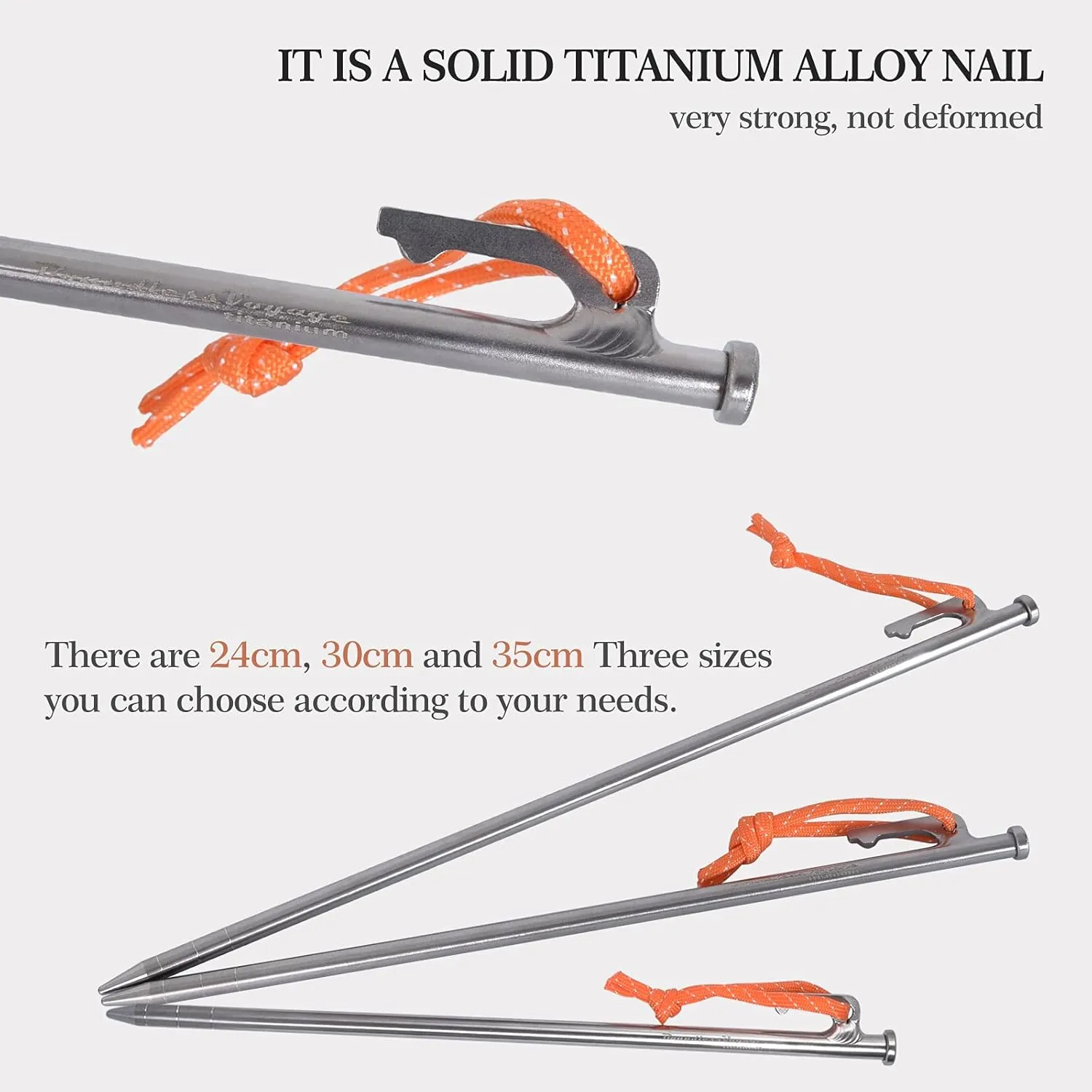 Boundless Voyage 6pcs/lot Titanium Alloy Tent Pegs Outdoor Camping Awning Tent Stakes Lightweight Hiking Climbing Tent Nail 24cm/30cm/35cm
