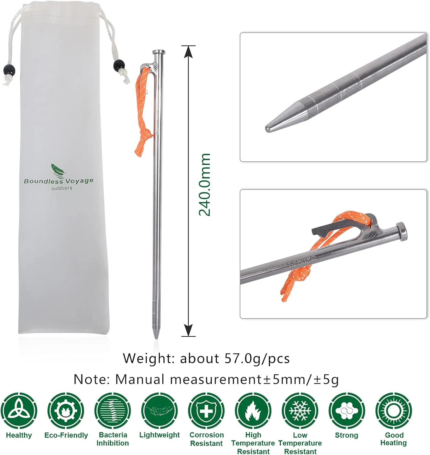 Boundless Voyage 6pcs/lot Titanium Alloy Tent Pegs Outdoor Camping Awning Tent Stakes Lightweight Hiking Climbing Tent Nail 24cm/30cm/35cm