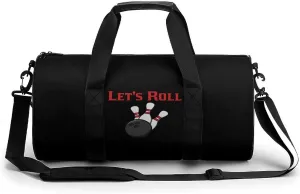 Bowling Let's Roll Gym Bag for Men Women Duffle Bags Travel Tote