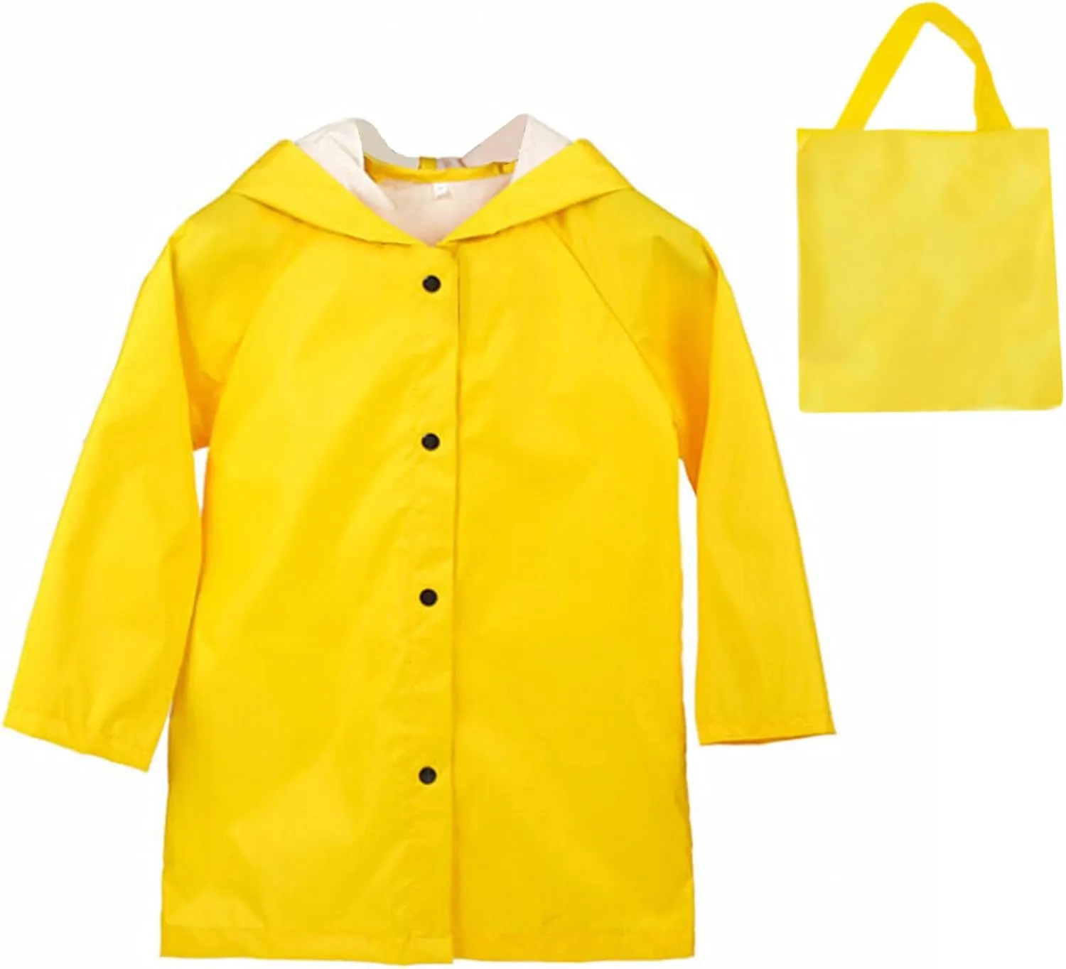 Boys Girls Raincoat, Lightweight Breathable Kids Rain Jacket Waterproof Yellow Rain Coat for Children Rainwear