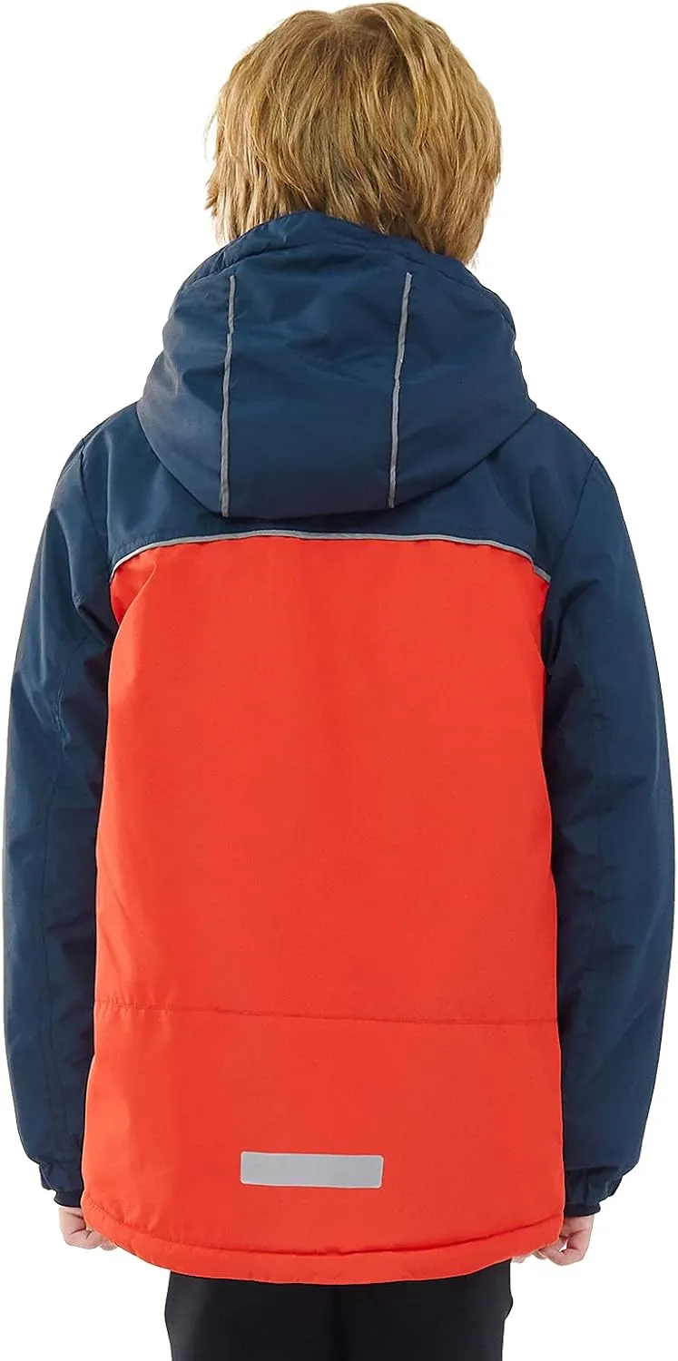 Boys Winter Coats Waterproof Breathable Snowboarding Ski Jackets Fleece Lined Hooded Rain Coat for Kids