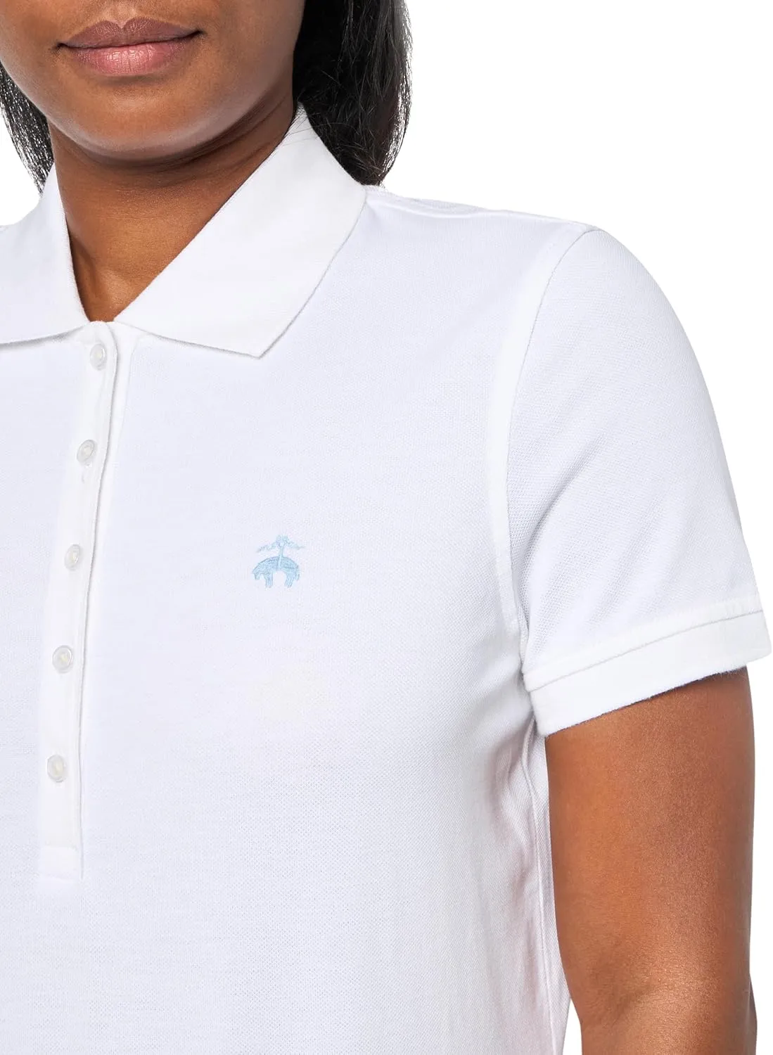 Brooks Brothers Women's Short Sleeve Cotton Pique Stretch Logo Polo Shirt