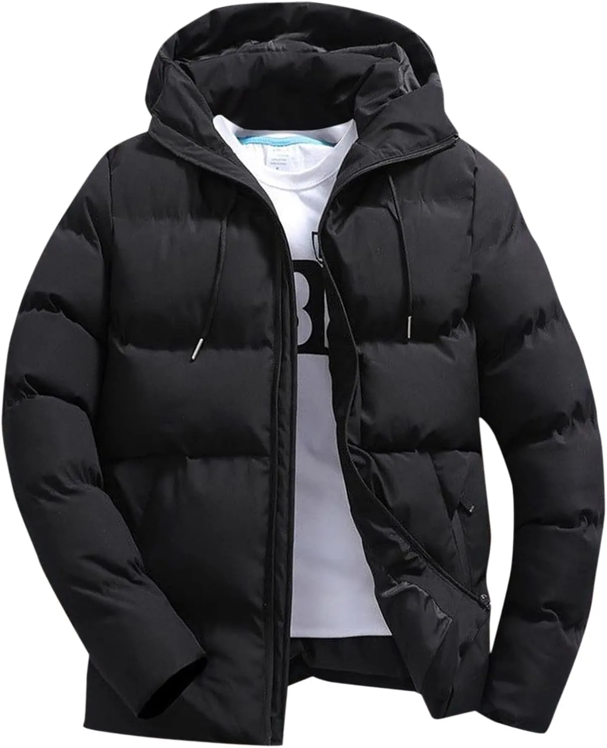 Bubble Coat With Hood Lightweight Packable Long Sleeve Zip Puffer Jacket Winter Warm Padded Down Jacket Outwear