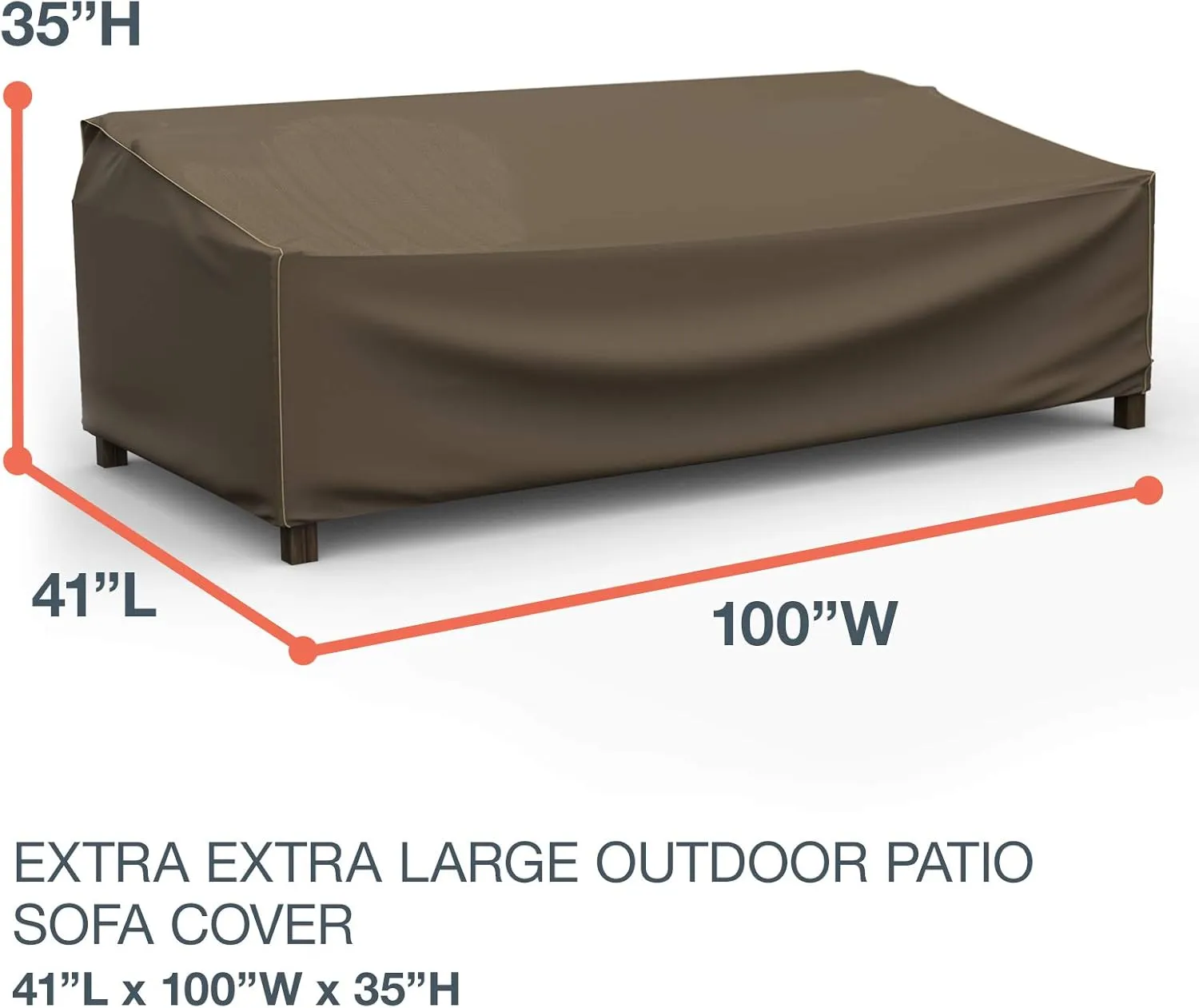 Budge P3A02BTNW3 StormBlock Hillside Patio Sofa Cover Premium, Outdoor, Waterproof, Extra-Extra-Large, Black and Tan Weave