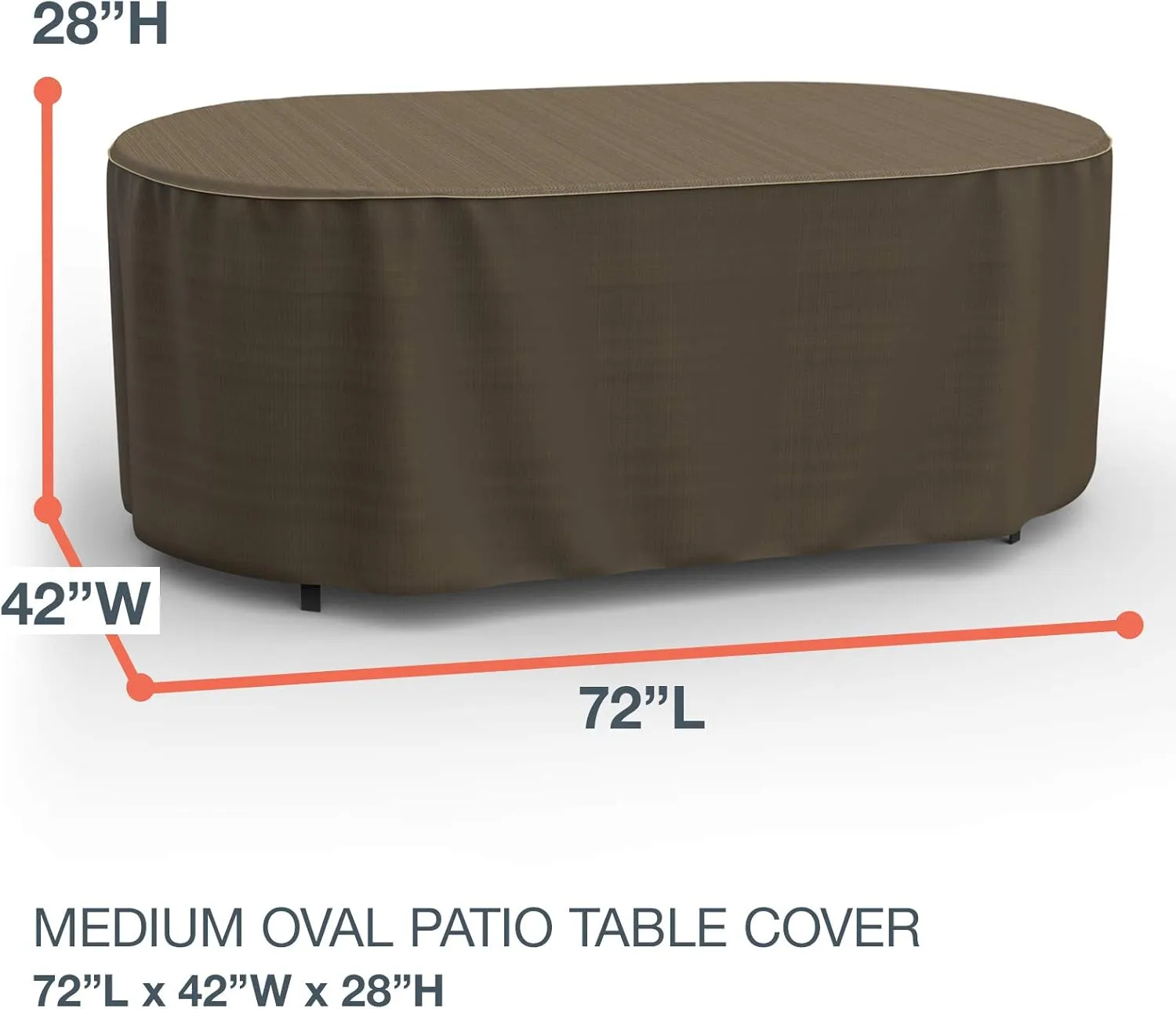 Budge StormBlock Hillside Oval Patio Table Cover Premium, Outdoor, Waterproof, Medium, Black and Tan Weave