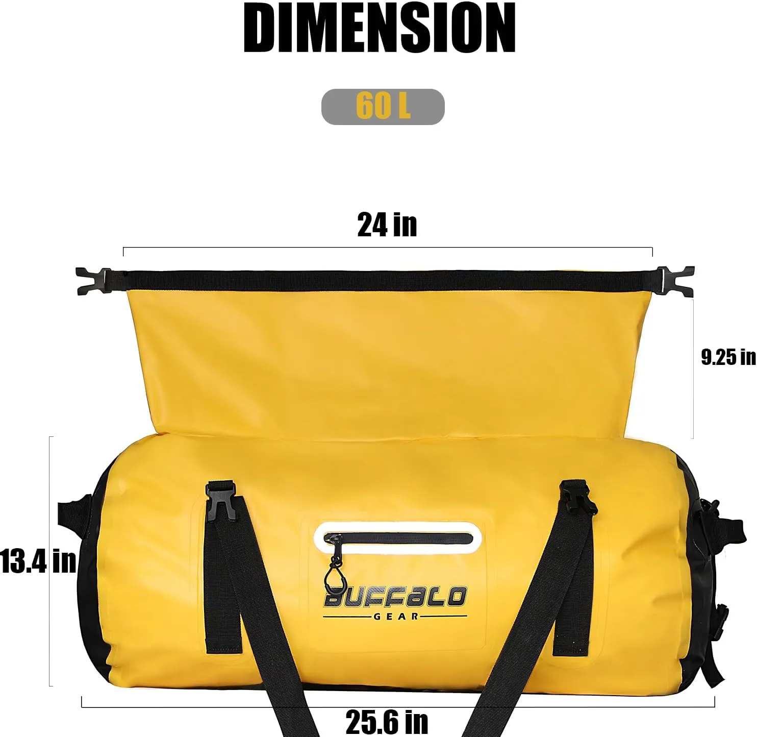 Buffalo Gear Waterproof Duffle Bag 40L 60L 80L Roll-top Dry Bag Heavy Duty Waterproof Duffel Travel Bag for Kayaking Rafting Boating Fishing Camping
