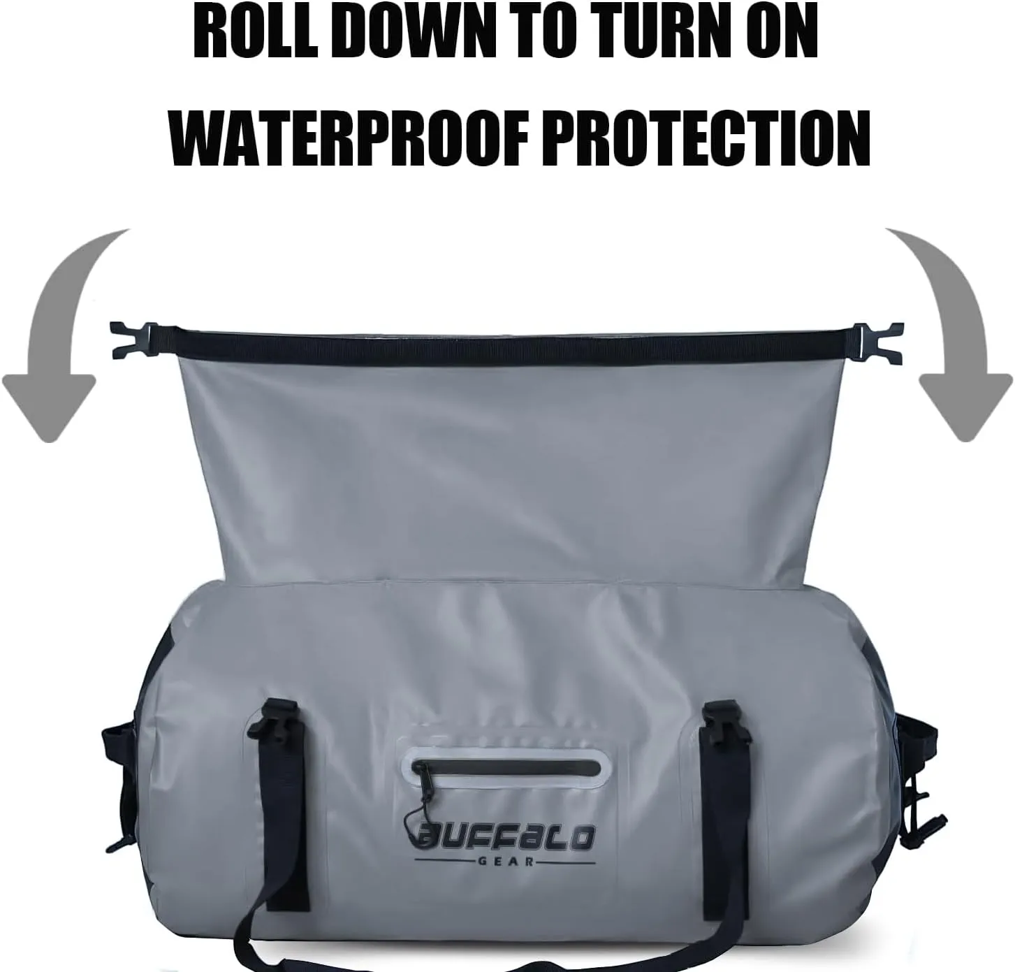 Buffalo Gear Waterproof Duffle Bag 40L 60L 80L Roll-top Dry Bag Heavy Duty Waterproof Duffel Travel Bag for Kayaking Rafting Boating Fishing Camping
