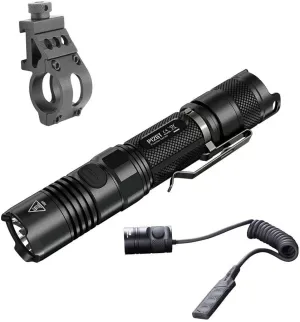 Bundle: Nitecore P12GT Flashlight CREE XP-L HI V3 LED -1000 Lumens w/Offset Mount & Pressure Switch