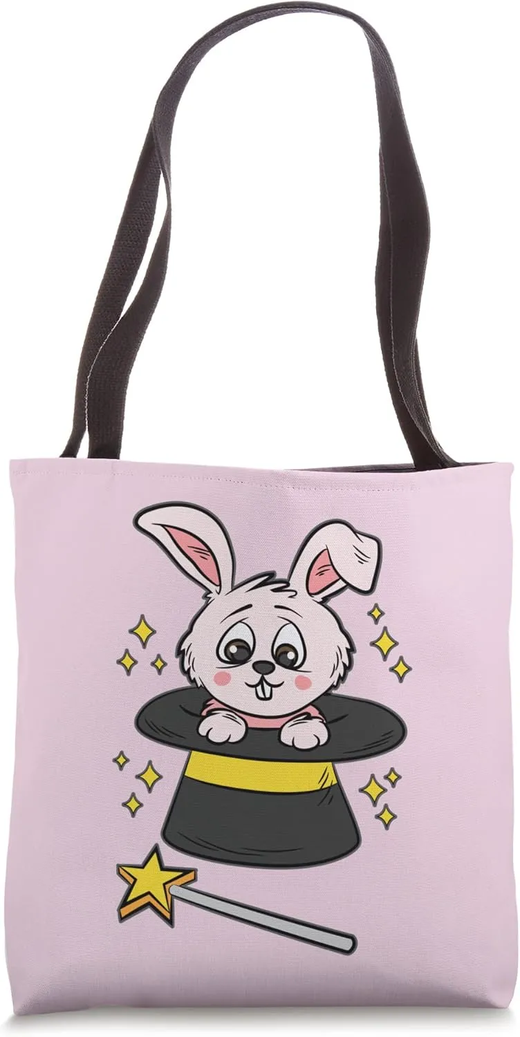 Bunny in top hat magician offspring illusionist costume Tote Bag