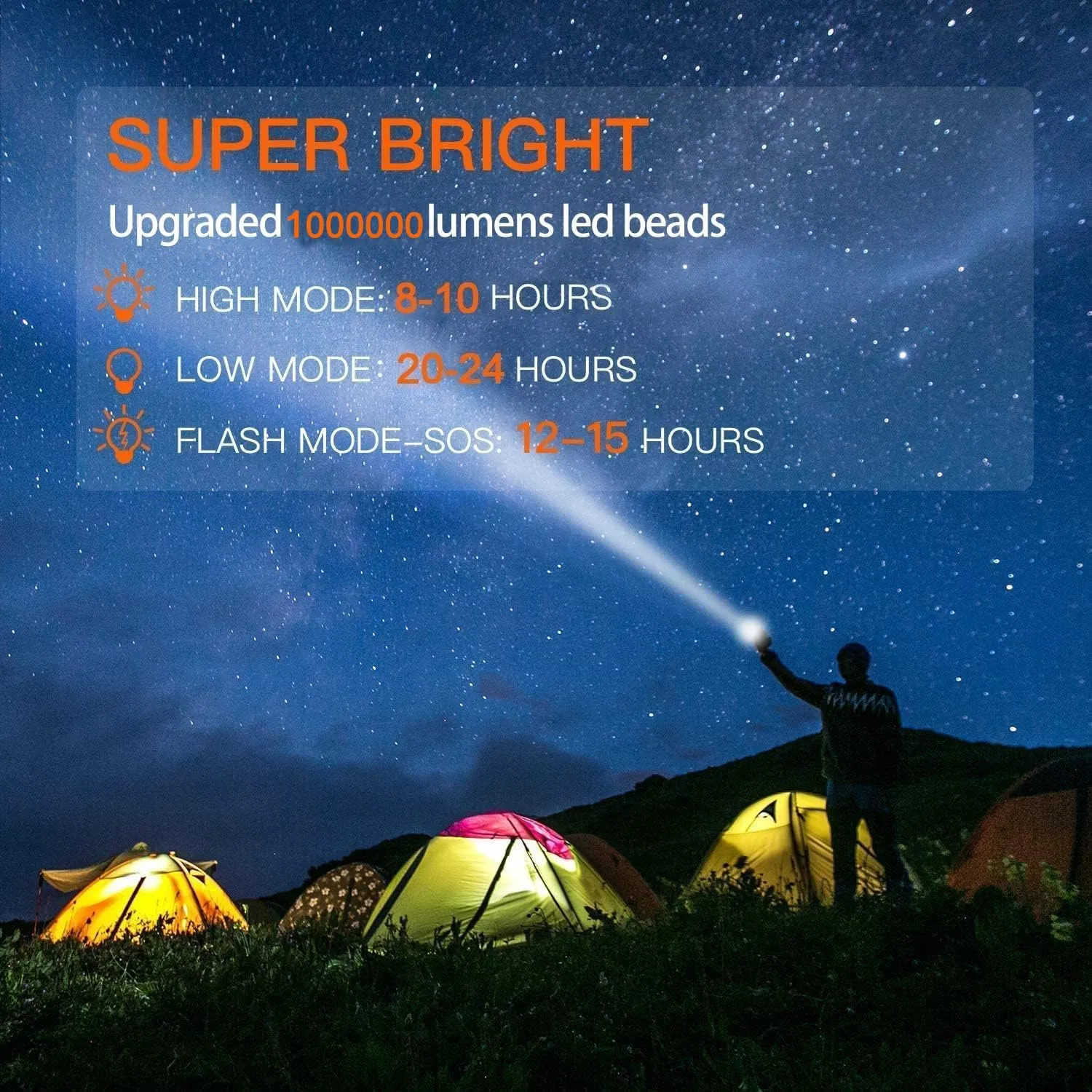 BUYSIGHT Rechargeable Spotlight,Spot Lights Hand held 800 lumens Large Flashlight Handheld Spotlight Lightweight and Super Bright Flashlight (Aluminium_Alloy Golden)
