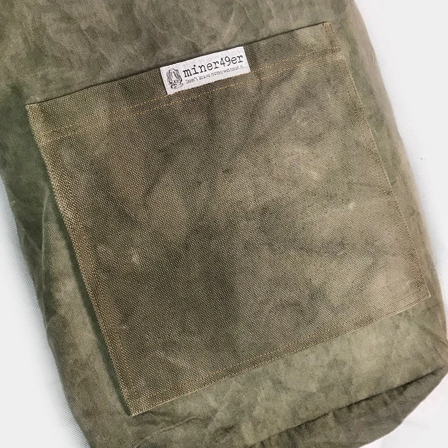 BZEN X MINER49ER LIMITED EDITION BERGEN16-16MG ROLL TOP BACK PACK VEGGIE DYED CANVAS-20oz-MOSS GREEN