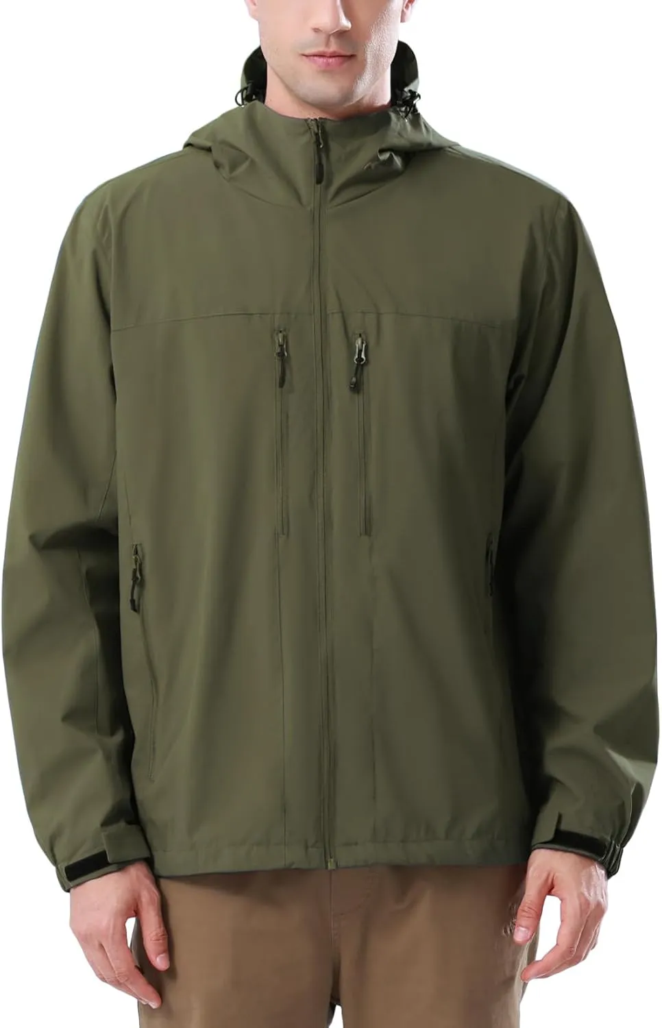 CAMEL CROWN Men's Waterproof Softshell Jacket Lightweight Windbreaker Hooded Rain Coat For Outdoor Hiking